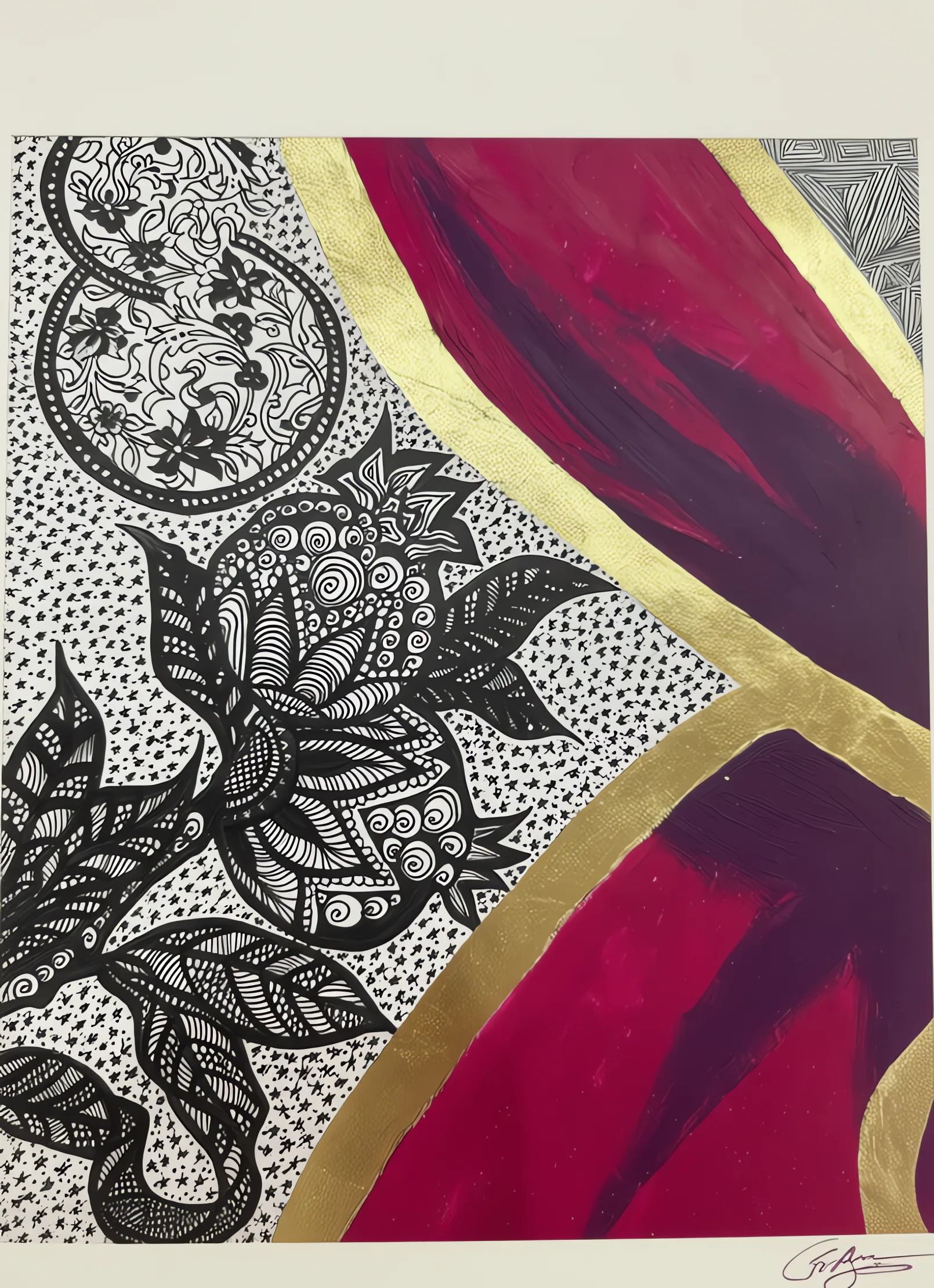 Paisley with gold and crimson